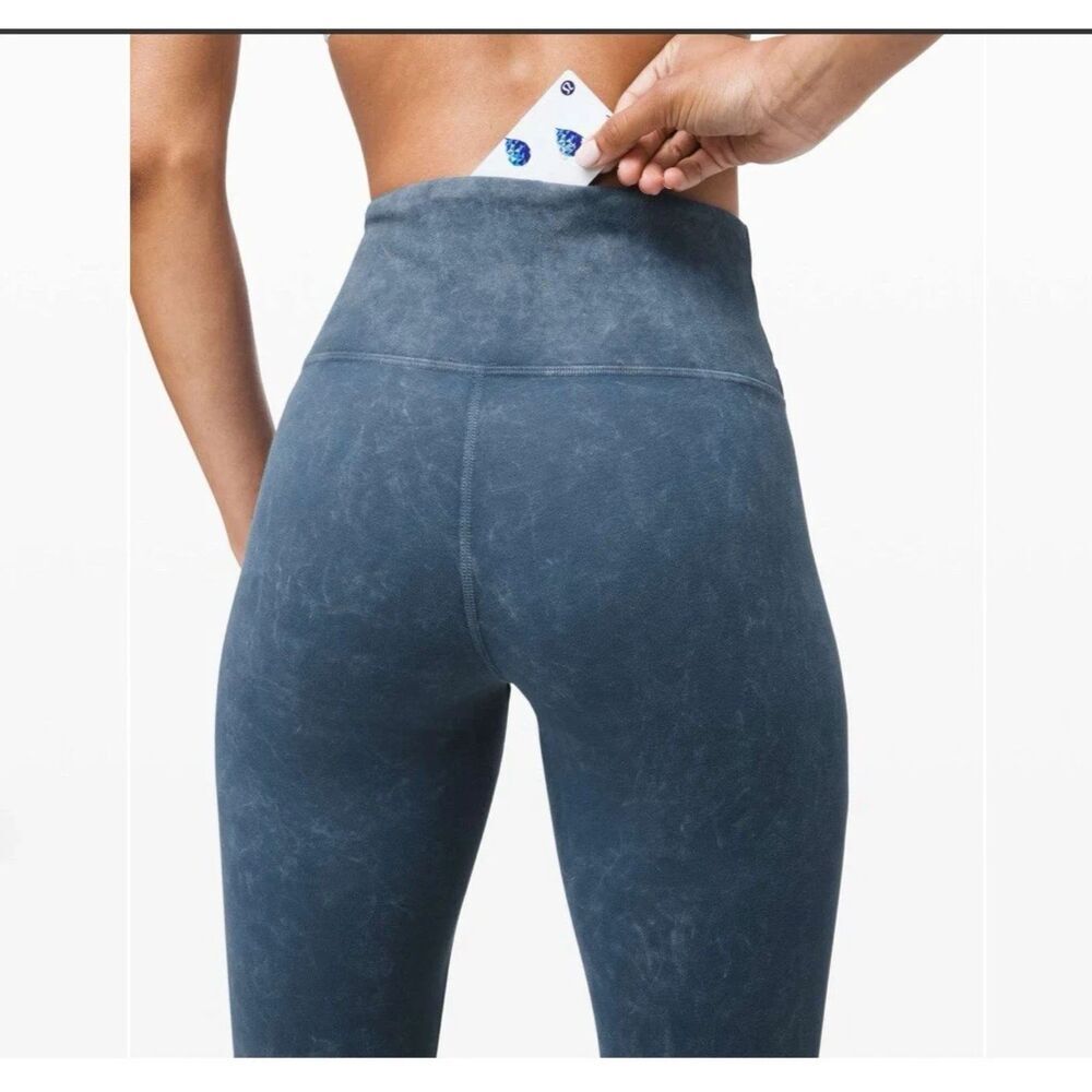 Lululemon Morning Light High-Rise Tight Washed Code Blue Women's 6 - W5BWUS - Picture 2 of 7